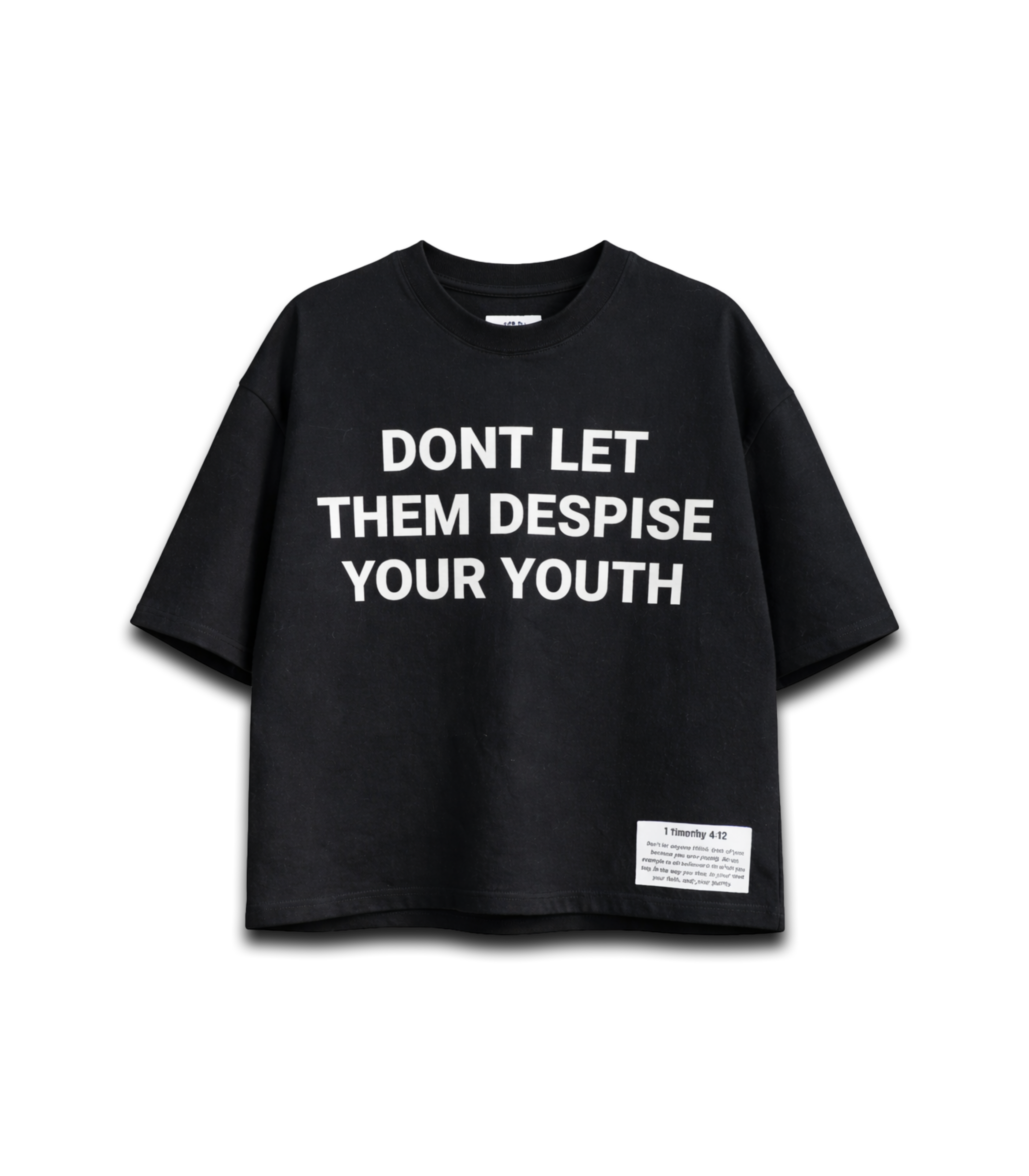 "DONT LET THEM DESPISE YOUR YOUTH" Cropped T-Shirt - BLACK