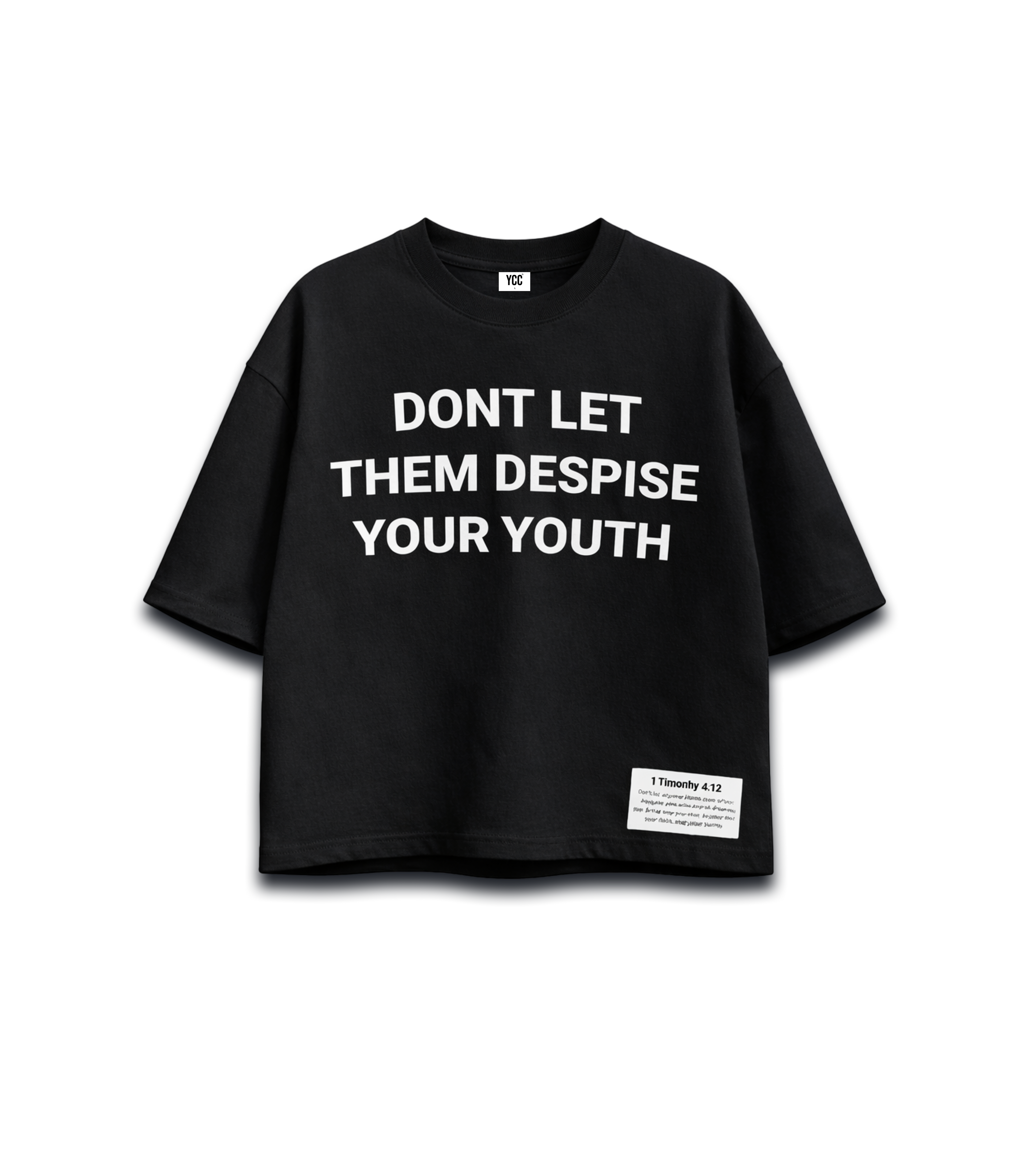 "DONT LET THEM DESPISE YOUR YOUTH" Cropped T-Shirt - BLACK